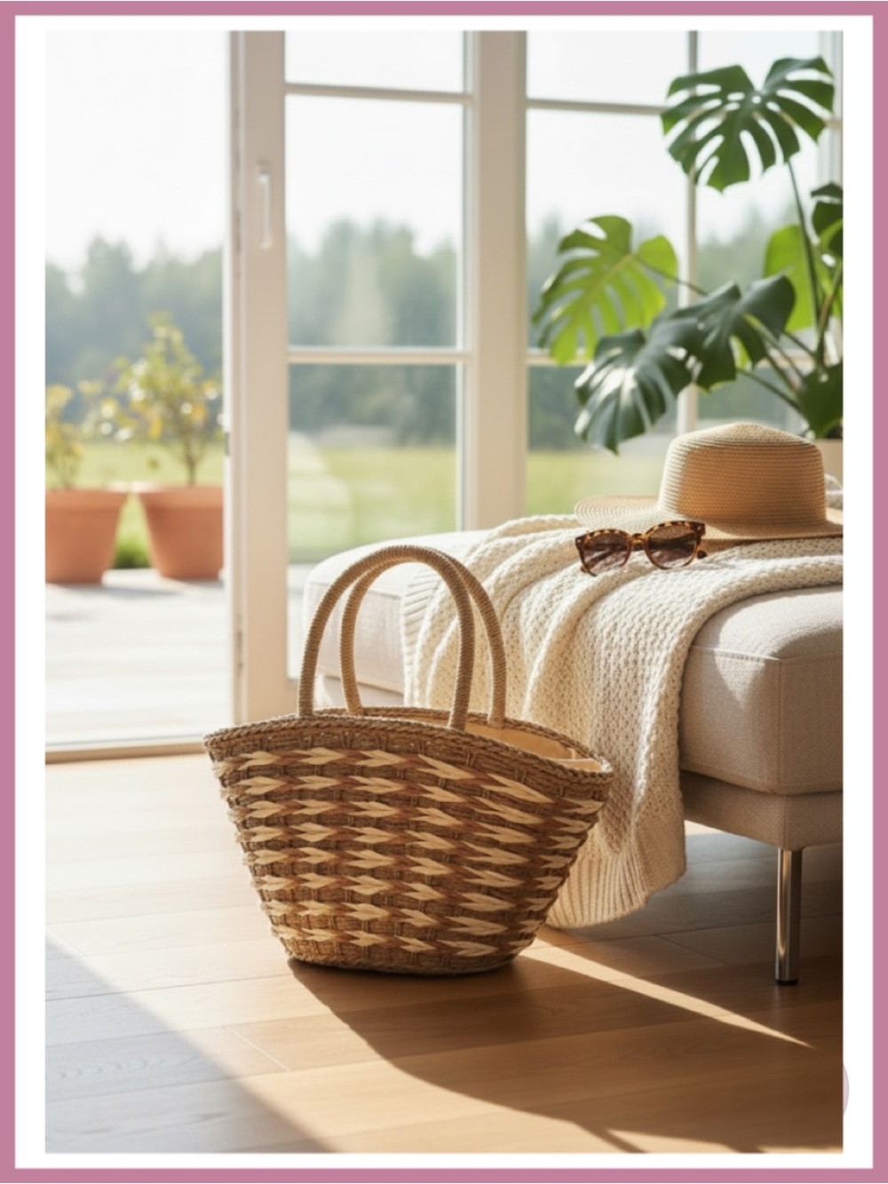 NWT Straw Beach Tote Bag - Picture 7 of 7